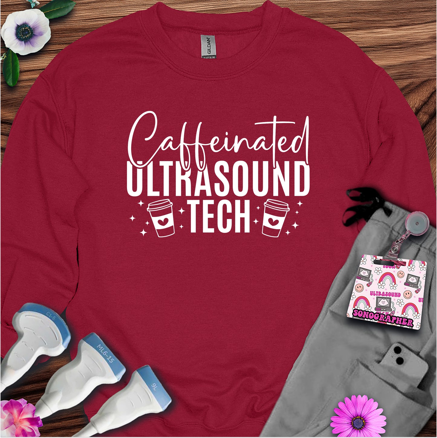 "Caffeinated Ultrasound Tech ☕"  Sweatshirt