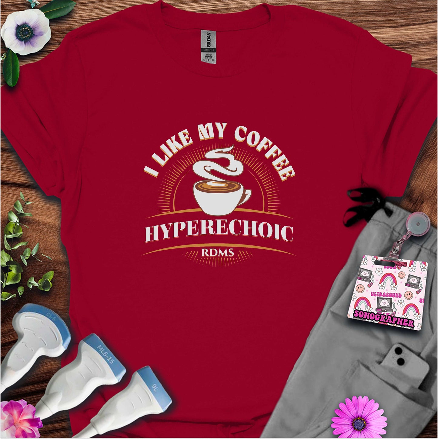 "I Like my coffee Hyperechoic" T-shirt