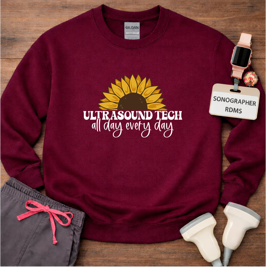 "Ultrasound Tech Sunflower" 🌻 Sweatshirt