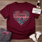 "Pastel Sonographer Heart"  T-Shirt