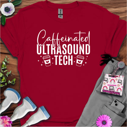 "Caffeinated Ultrasound Tech ☕" T-Shirt
