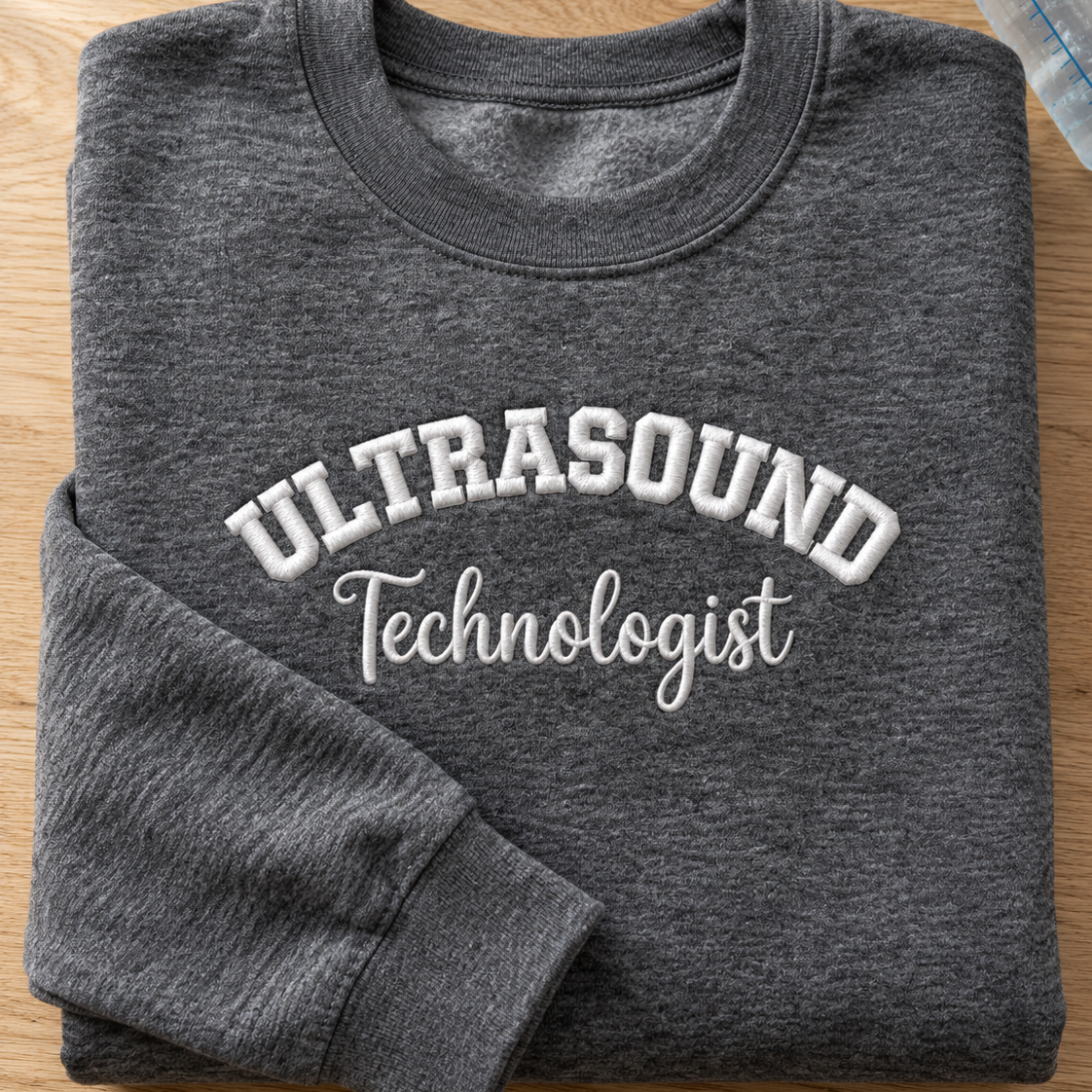 White Stitch Embroidered Ultrasound Technologist Crewneck Sweatshirt