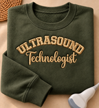 Gold Stitch Embroidered Ultrasound Technologist Crewneck Sweatshirt
