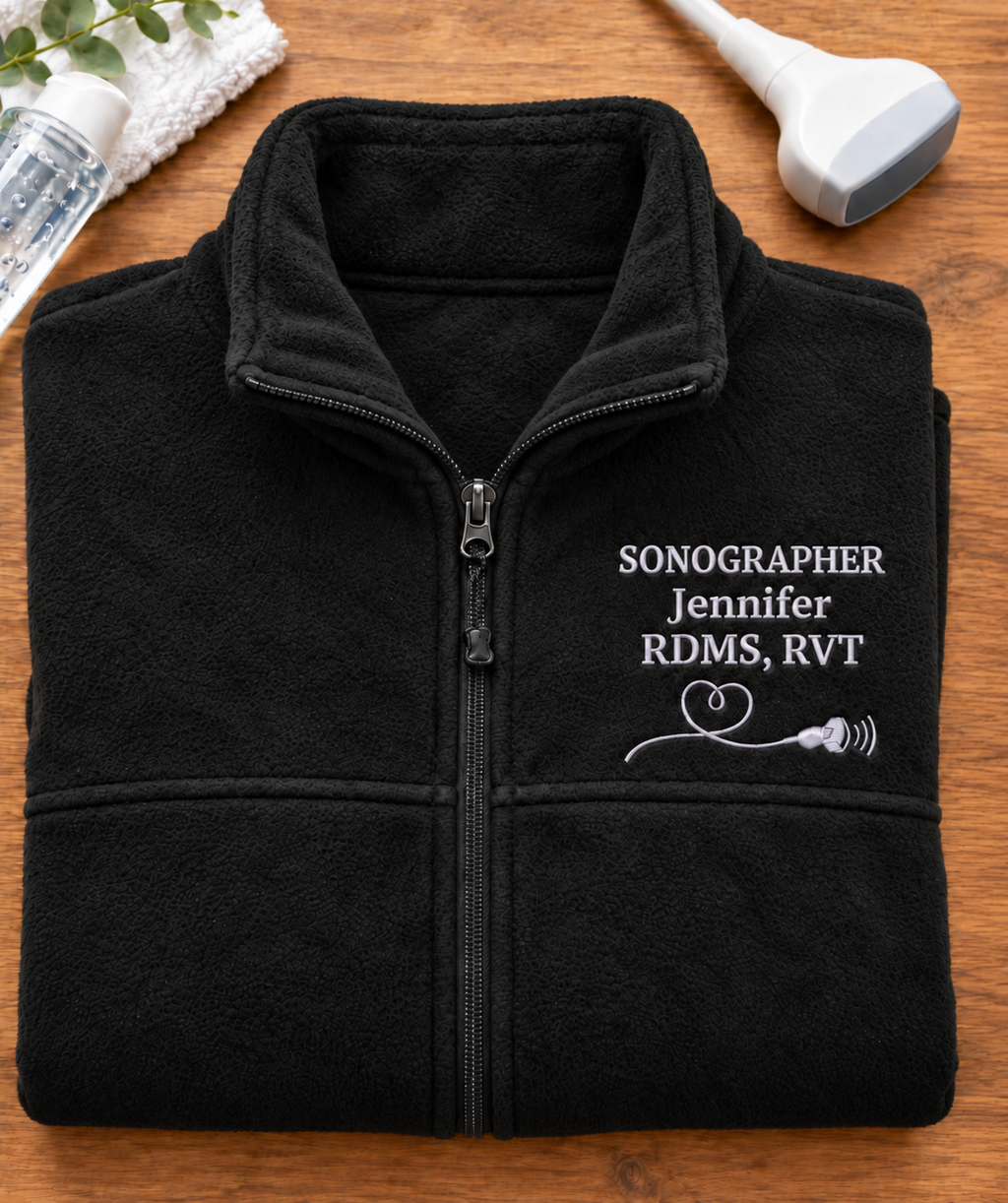 Personalized Sonography Embroidered Columbia Fleece Jacket