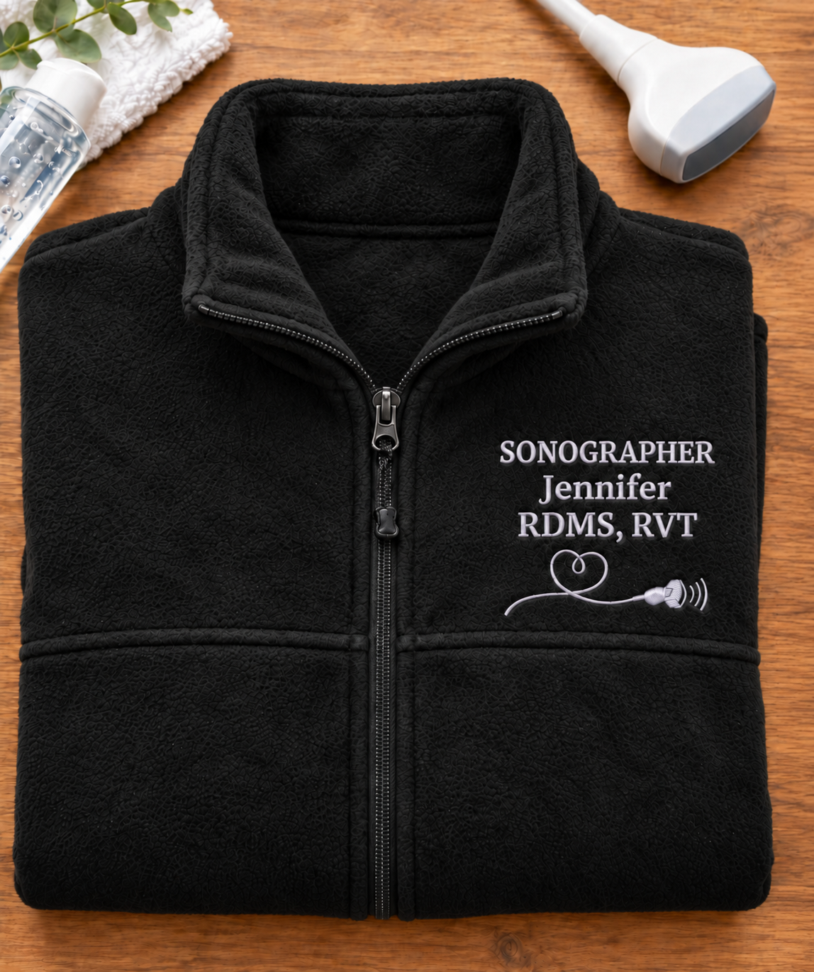 Personalized Sonography Embroidered Columbia Fleece Jacket