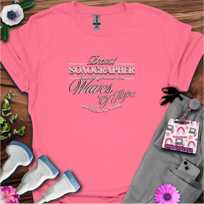 "Empowering Patients, Breast Sonographer" T-shirt