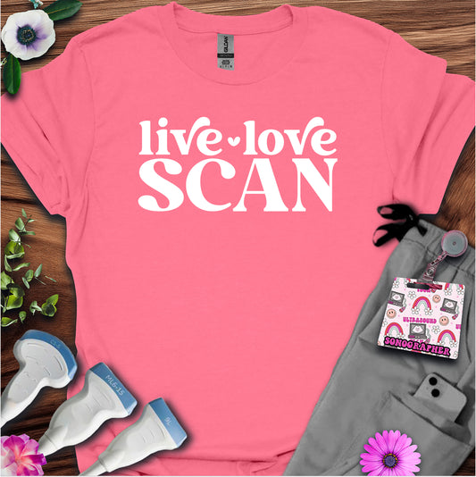 "Live, Love, Scan" T-shirt