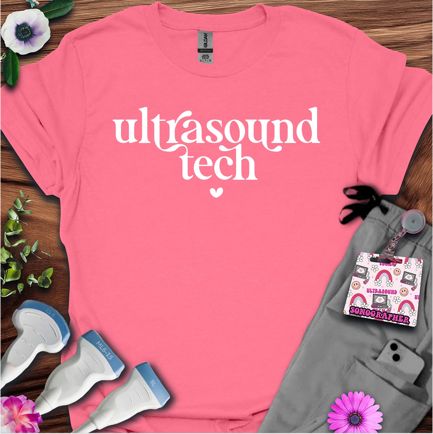 "Ultrasound Tech Heart" T-Shirt