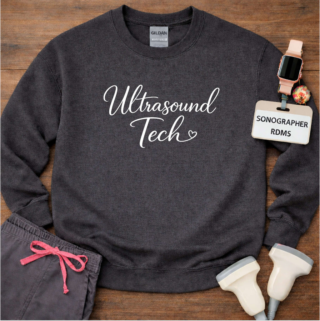 US Tech Elegant Script Heart Sweatshirt