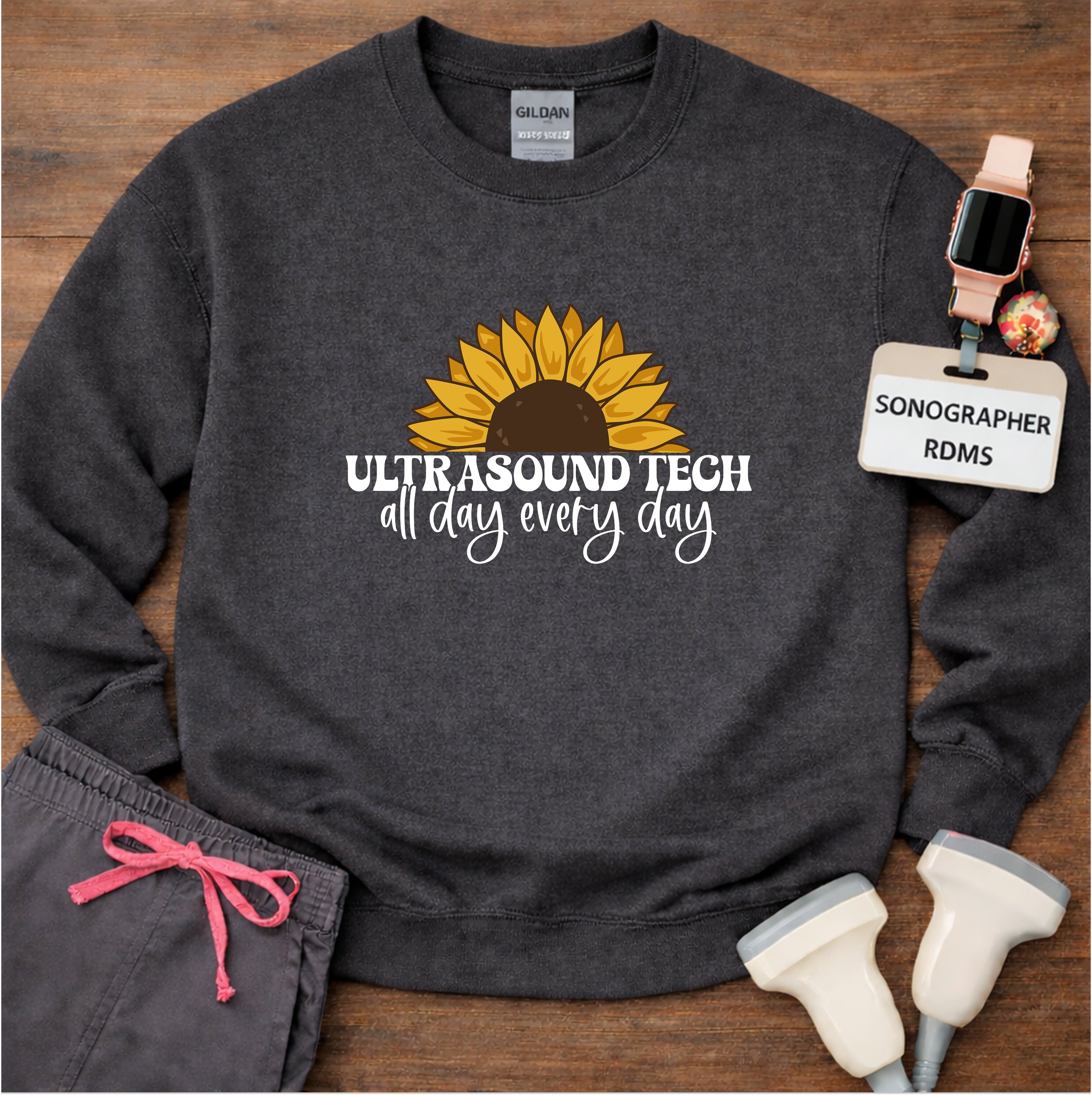 "Ultrasound Tech Sunflower" 🌻 Sweatshirt