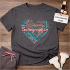 "Pastel Sonographer Heart"  T-Shirt