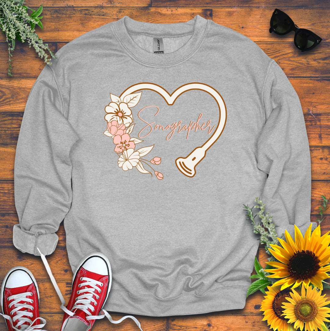 "Floral Sonographer Heart" Sweatshirt