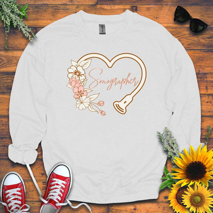 "Floral Sonographer Heart" Sweatshirt