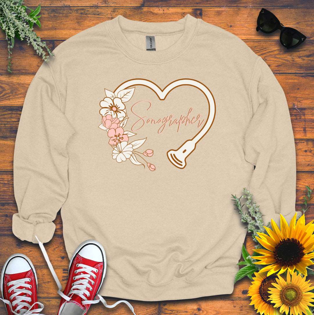 "Floral Sonographer Heart" Sweatshirt