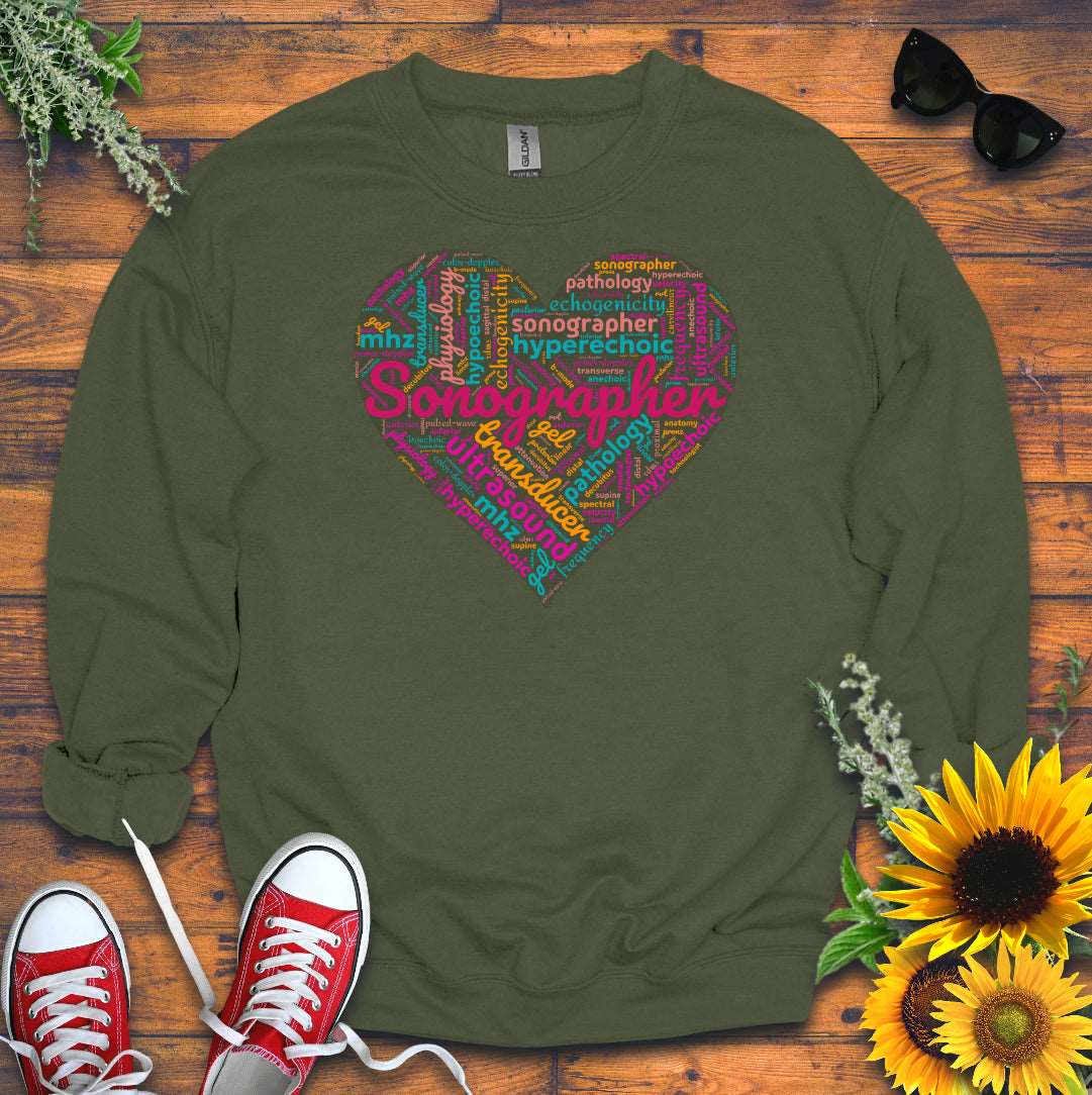 "Vibrant Sonographer Heart" Sweatshirt