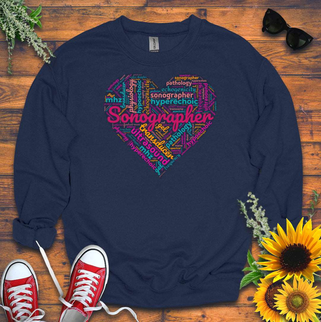 "Vibrant Sonographer Heart" Sweatshirt