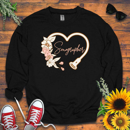 "Floral Sonographer Heart" Sweatshirt