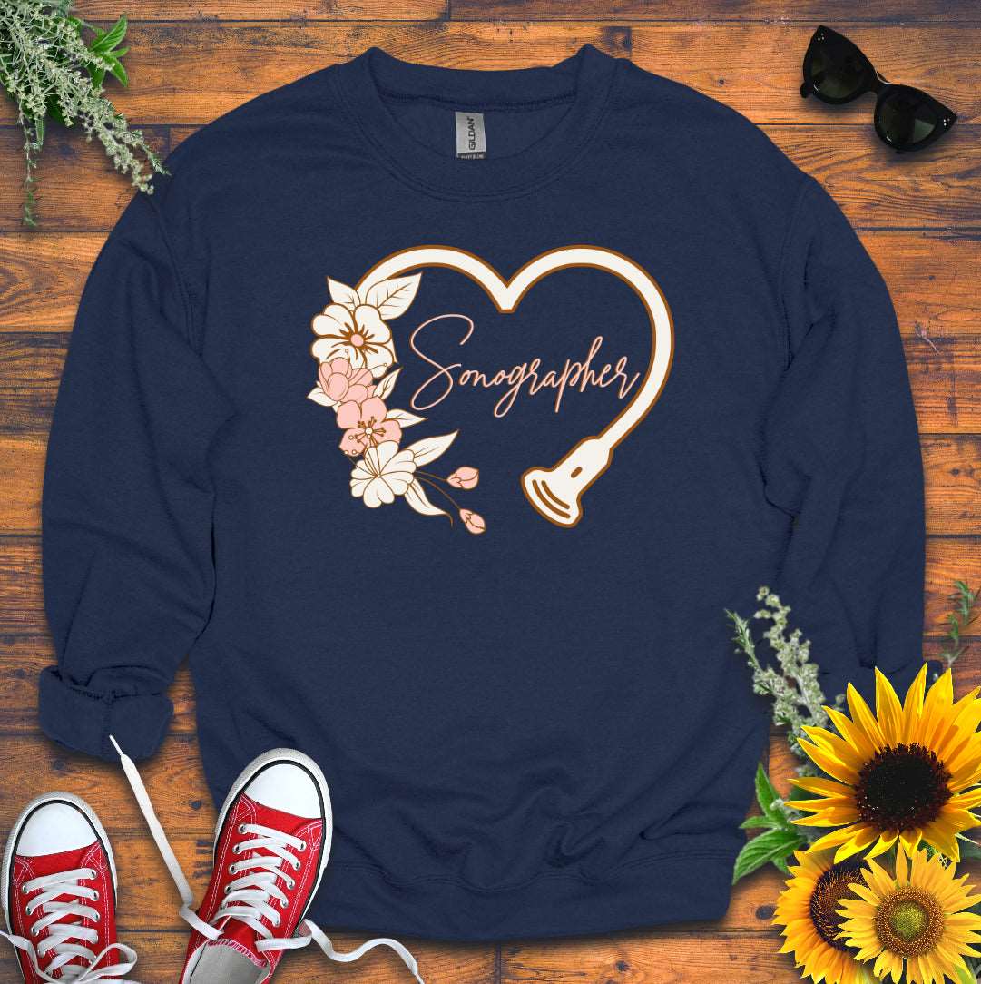 "Floral Sonographer Heart" Sweatshirt