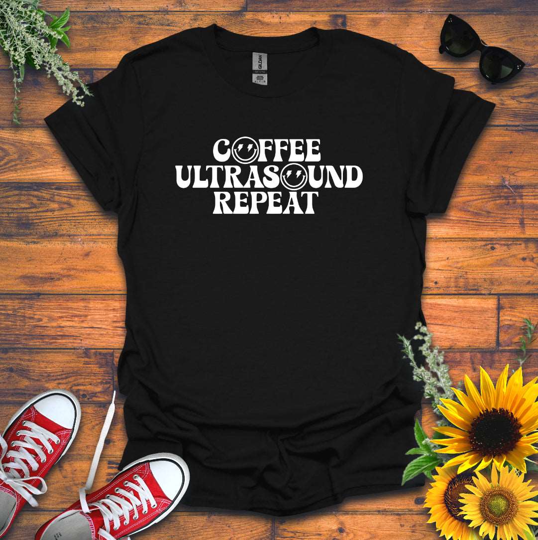 "Coffee, Ultrasound, Repeat" T-shirt