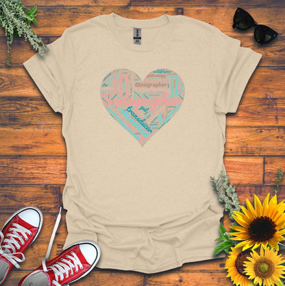 "Pastel Sonographer Heart"  T-Shirt