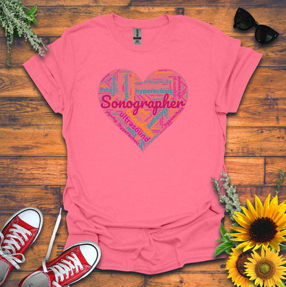 "Vibrant Sonographer Heart"  T-Shirt