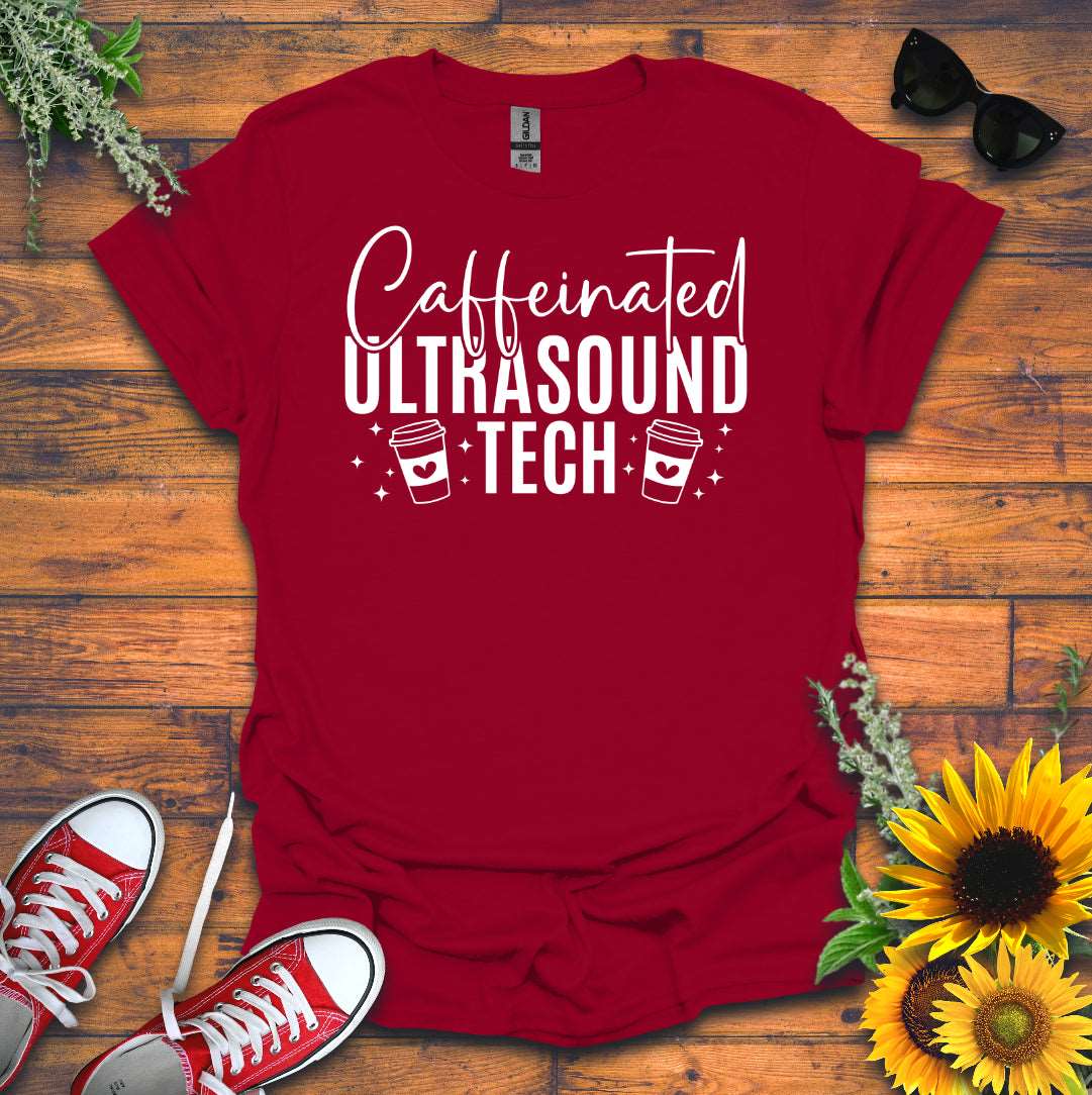 "Caffeinated Ultrasound Tech ☕" T-Shirt