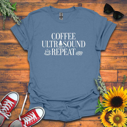 "Coffee Ultrasound Repeat ☕" T-Shirt