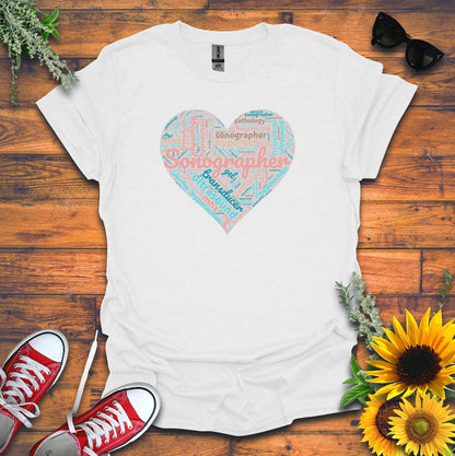 "Pastel Sonographer Heart"  T-Shirt