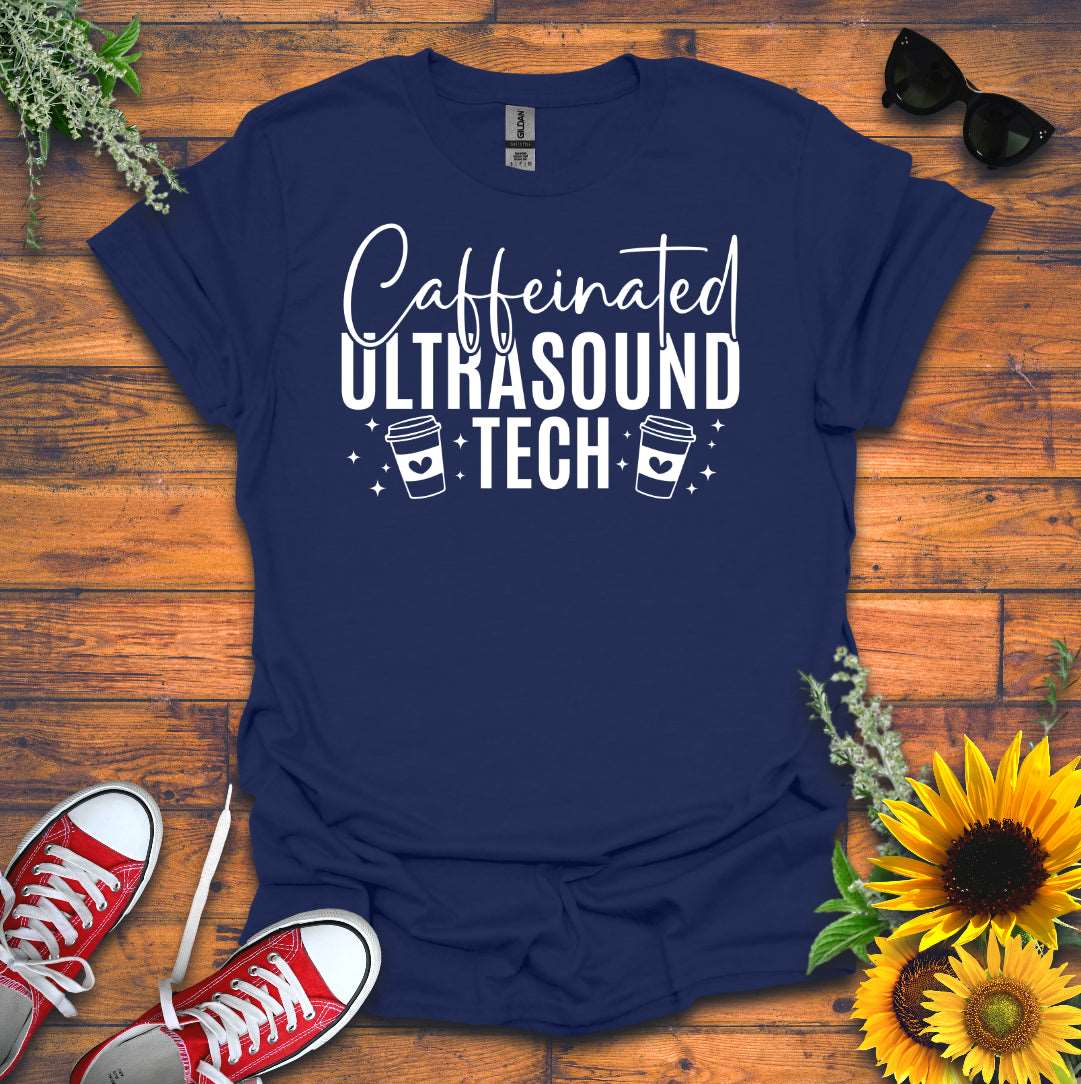 "Caffeinated Ultrasound Tech ☕" T-Shirt