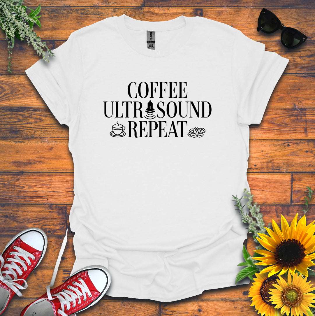 "Coffee Ultrasound Repeat ☕" T-Shirt