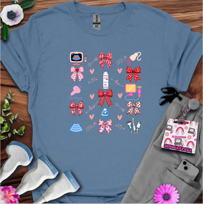 Valentine Pattern Sonography T-Shirt — Ultrasound Tech Valentine's Day Tee