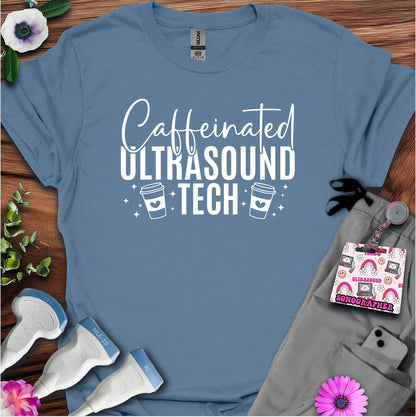 "Caffeinated Ultrasound Tech ☕" T-Shirt