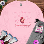 I Heart Echocardiography Sweatshirt — Ultrasound Tech Valentine's Day Sweatshirt
