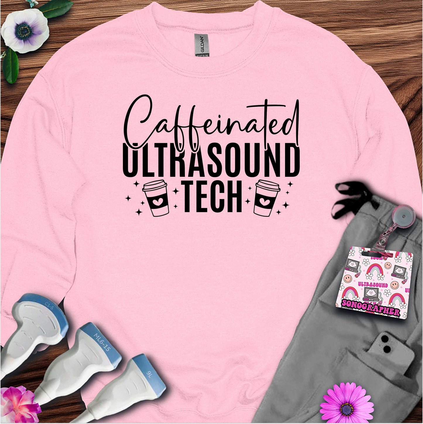"Caffeinated Ultrasound Tech ☕"  Sweatshirt