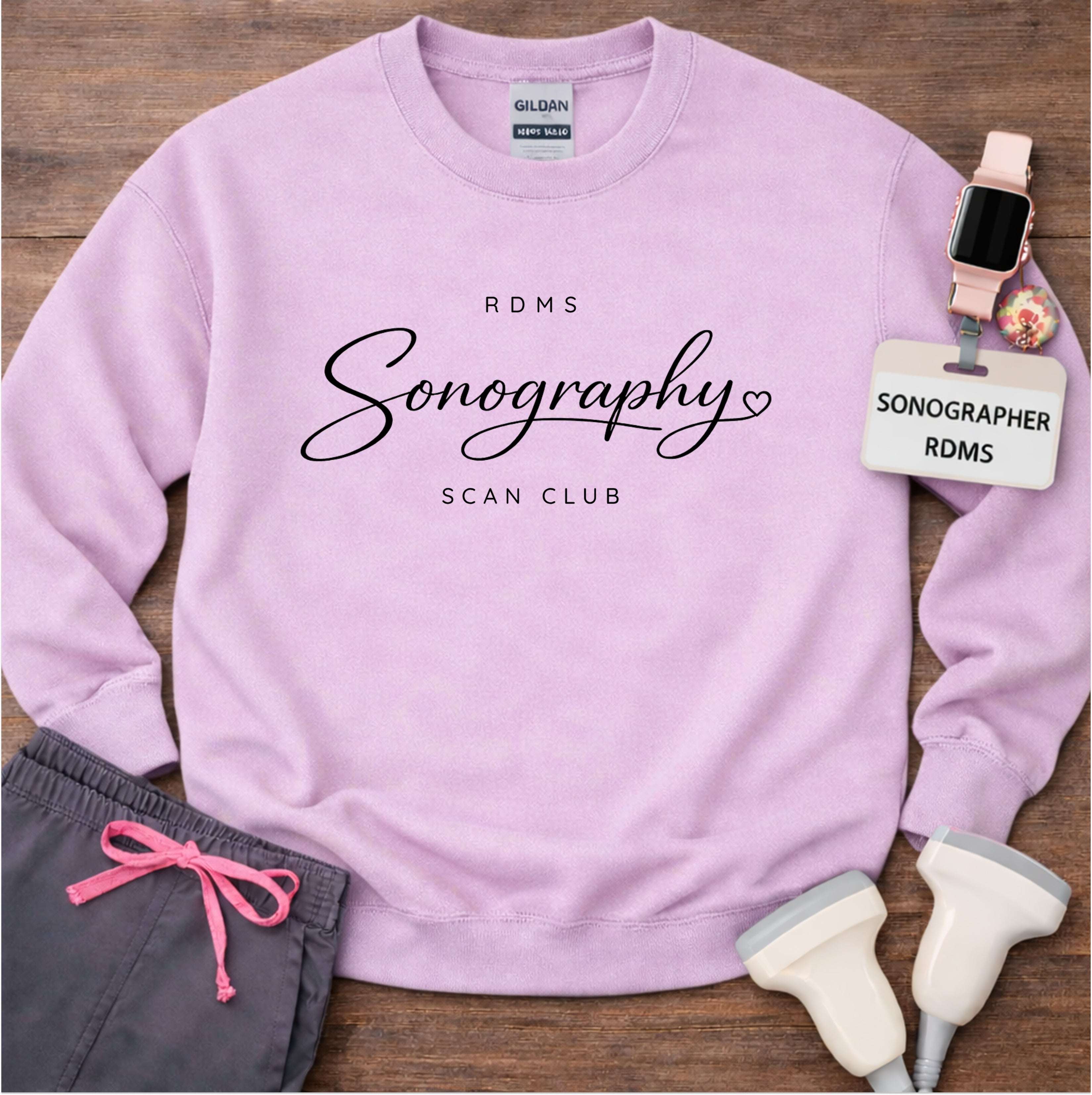 Elegant Script Scan Club Sweatshirt