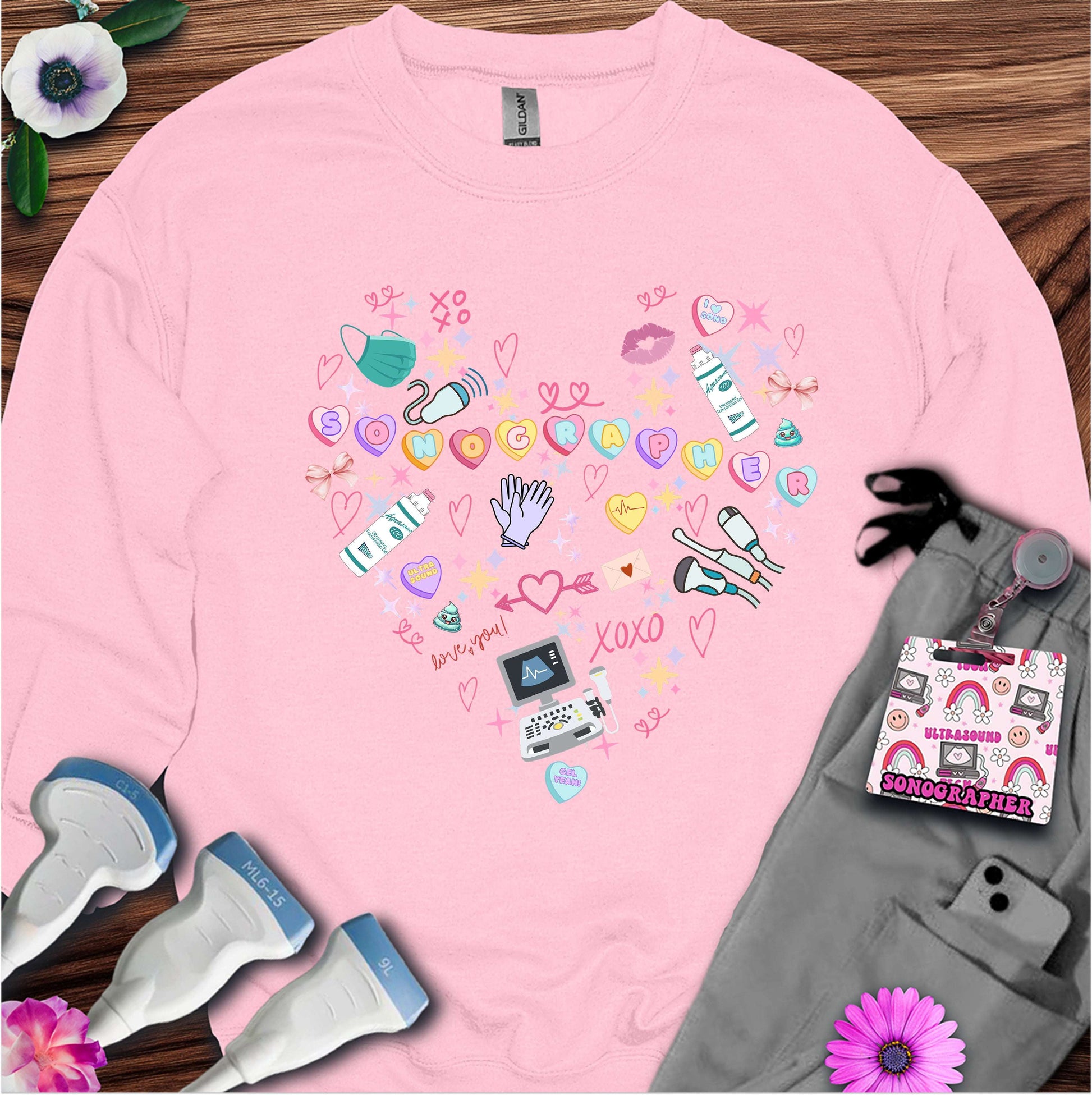 Valentine Heart Sonography Sweatshirt — Ultrasound Tech Valentine's Day Sweatshirt