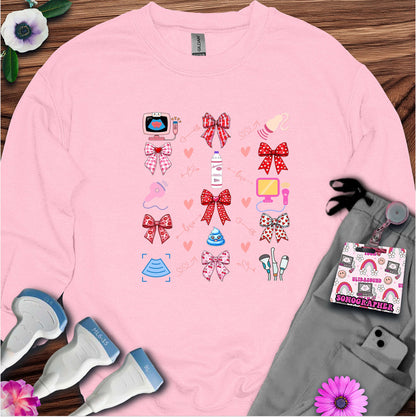 Valentine Pattern Sonography Sweatshirt — Ultrasound Tech Valentine's Day Sweatshirt