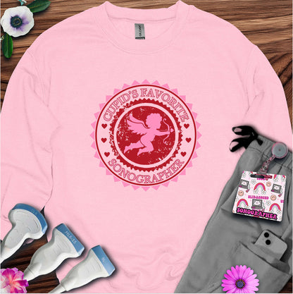 Cupid's Favorite Sonographer Sweatshirt — Ultrasound Tech Valentine's Day Sweatshirt