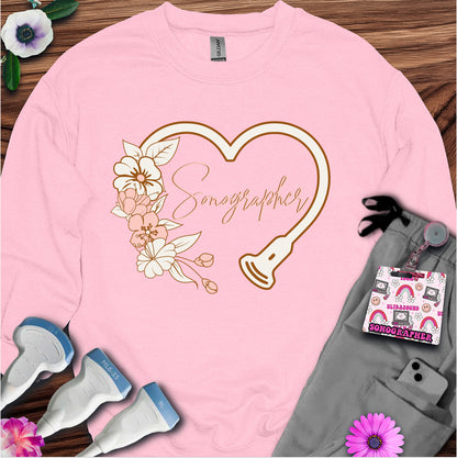 "Floral Sonographer Heart" Sweatshirt