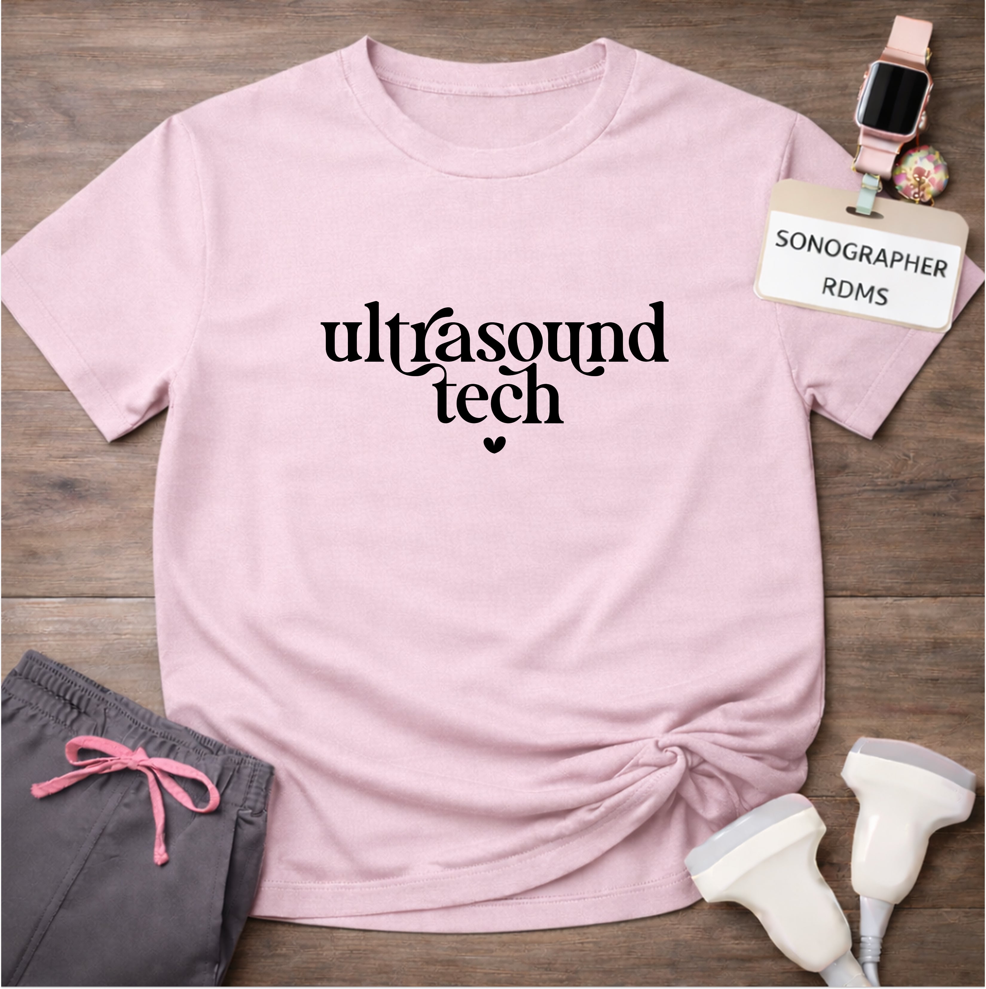 "Ultrasound Tech Heart" T-Shirt