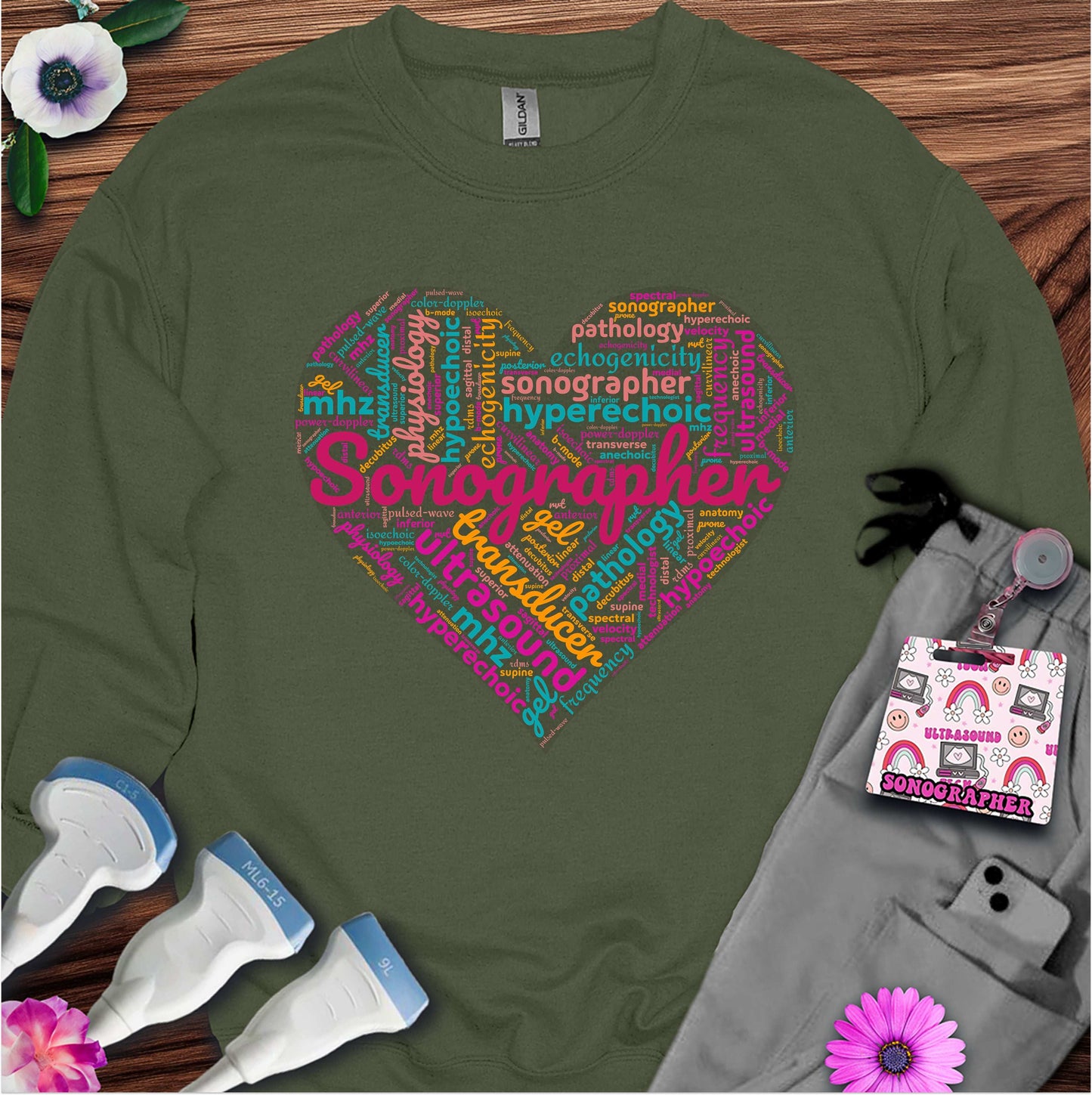 "Vibrant Sonographer Heart" Sweatshirt