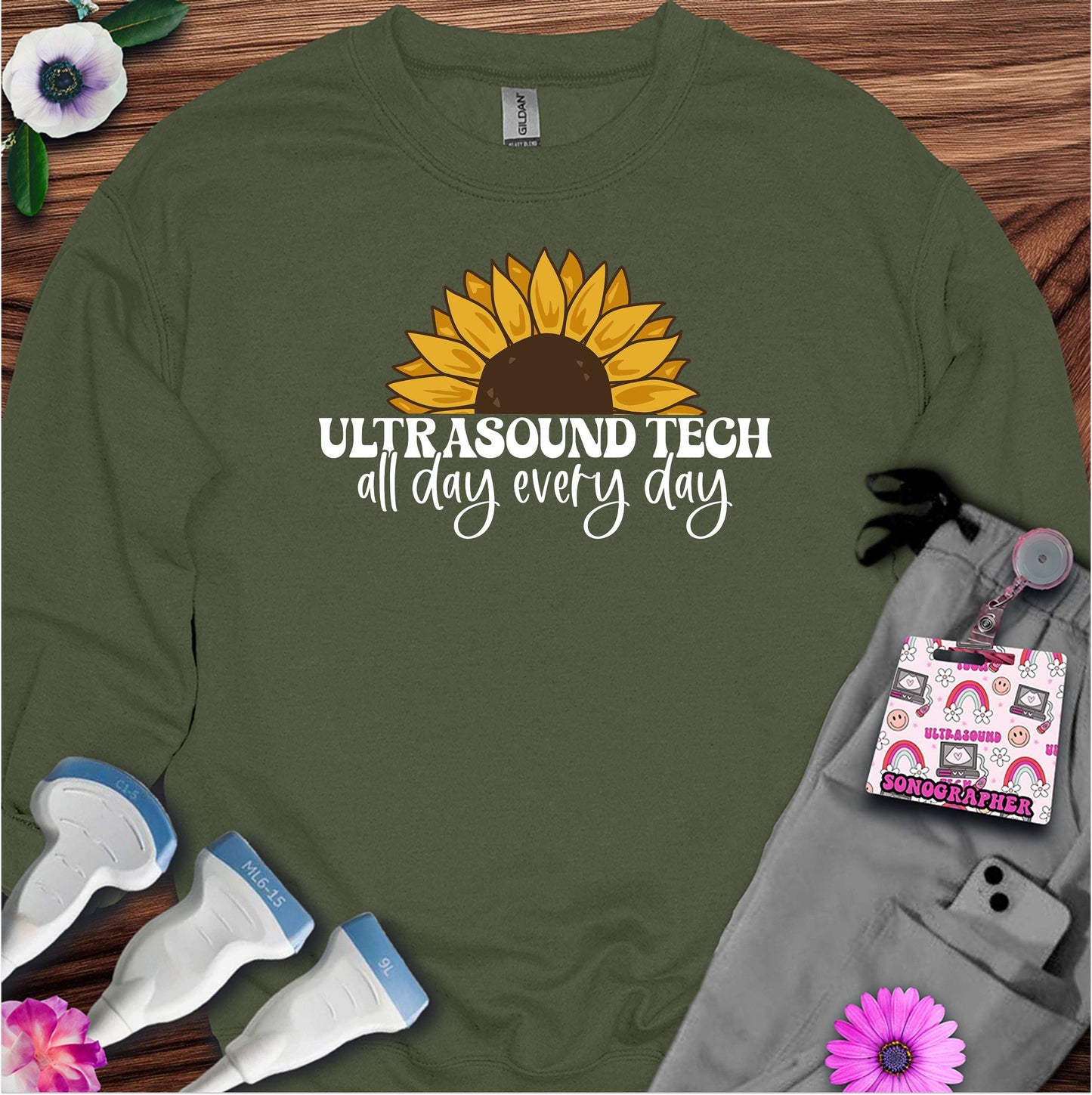 "Ultrasound Tech Sunflower" 🌻 Sweatshirt