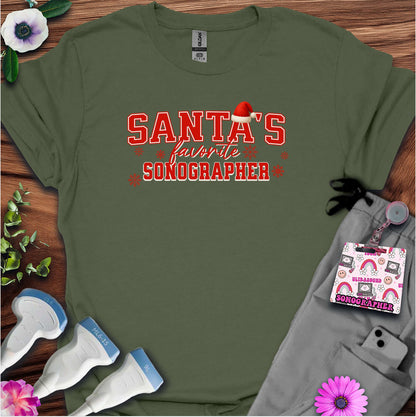 "Santa's Favorite Sonographer" T-shirt