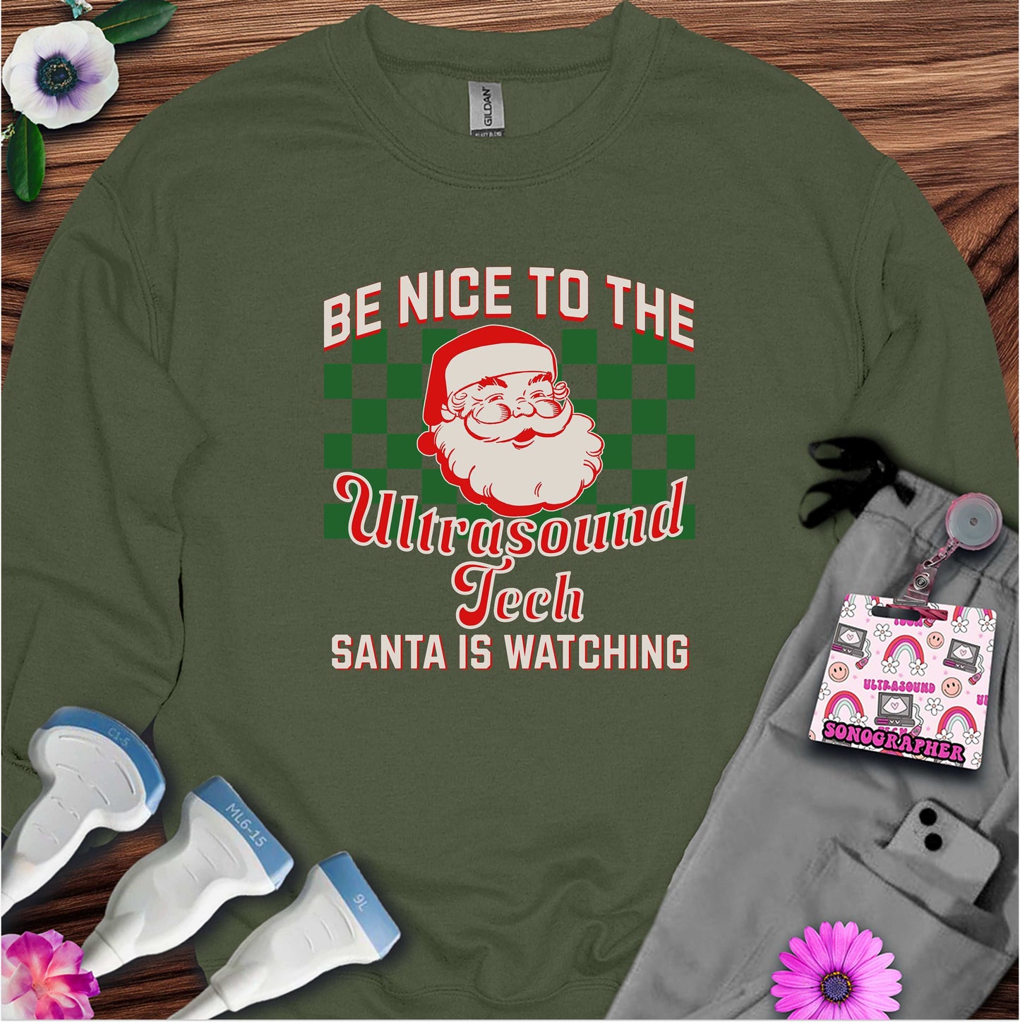 "Santa is Watching Ultrasound Tech" Sweatshirt