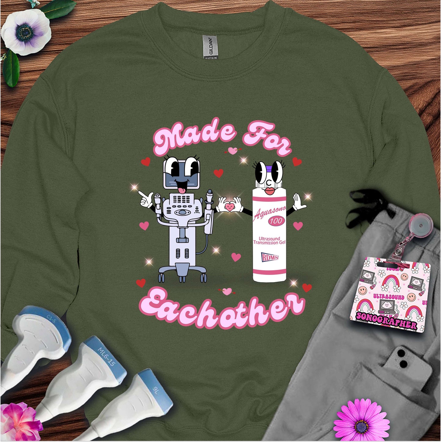 Made For Eachother Sonography Sweatshirt — Ultrasound Tech Valentine's Day Sweatshirt