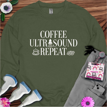 "Coffee Ultrasound Repeat ☕" Sweatshirt