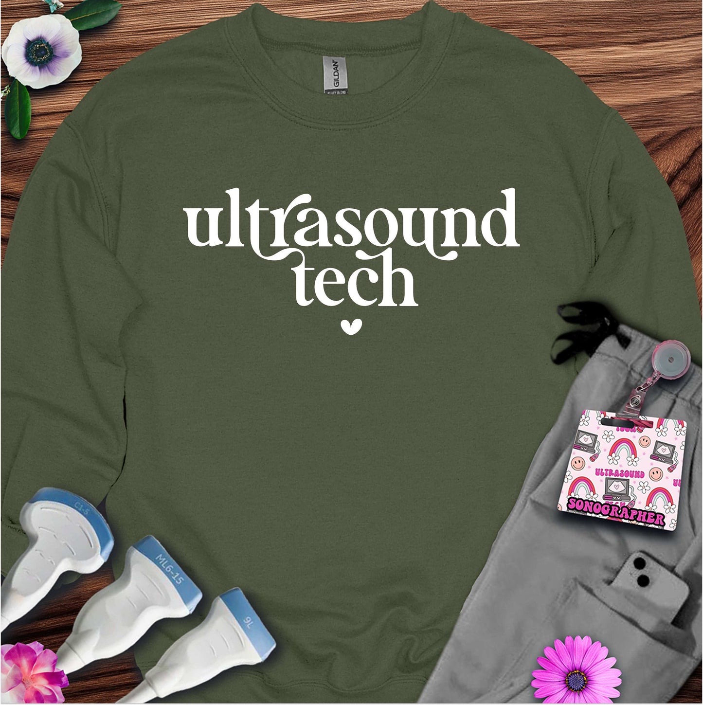 "Ultrasound Tech Heart" Sweatshirt