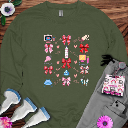 Valentine Pattern Sonography Sweatshirt — Ultrasound Tech Valentine's Day Sweatshirt