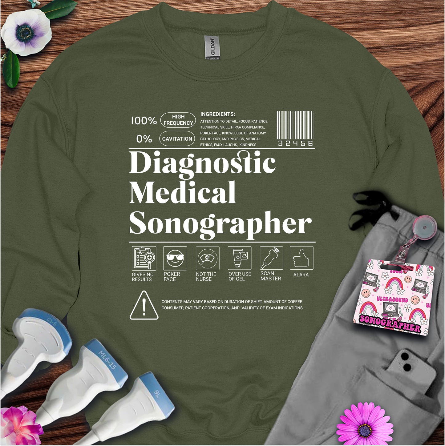 "Diagnostic Medical Sonographer Label" Sweatshirt
