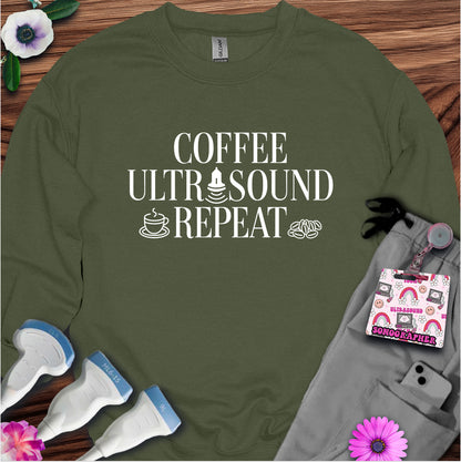 "Coffee Ultrasound Repeat ☕" Sweatshirt